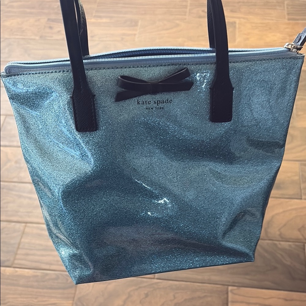Kate Spade Blue and Black Tote Bag with Durable Design